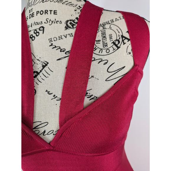 Armani Womens Sm Dress Red Bandage Certificate Authentic Cosmopolitan Strappy - Picture 3 of 16